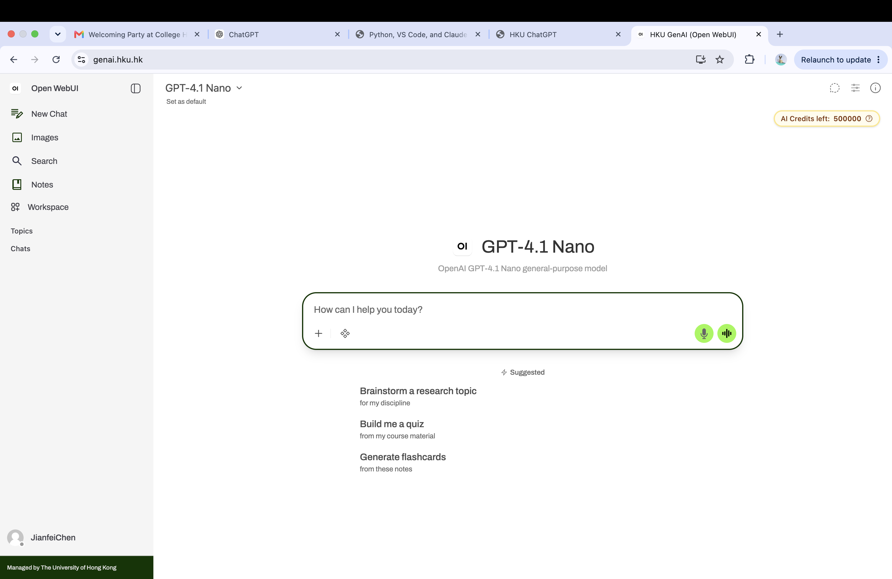 HKU GenAI App homepage for asking installation questions