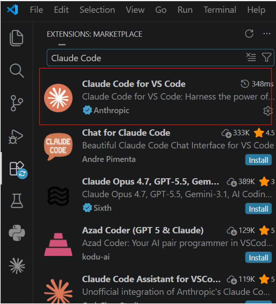 Claude Code for VS Code extension